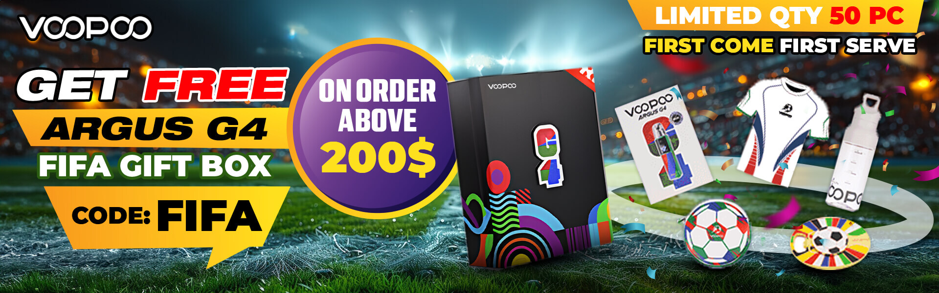 GET - VOOPOO Argus G4 FIFA Gift Box FREE on $200