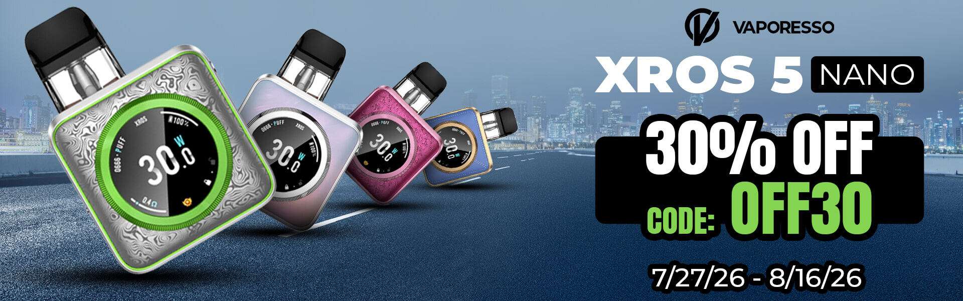 Vaporesso Xros 5 Nano Kit 30% off | Use code - OFF30