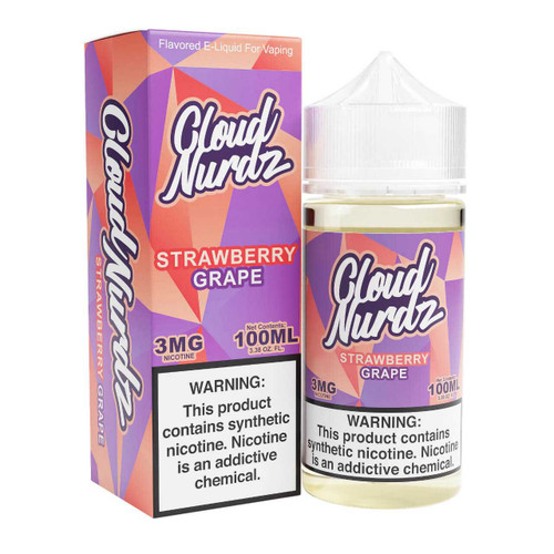 Cloud Nurdz Grape Strawberry Synthetic Nicotine 100ml E-Juice