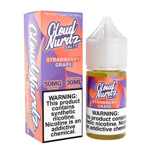 Cloud Nurdz Salts Grape Strawberry Synthetic Nicotine 30ml E-Juice