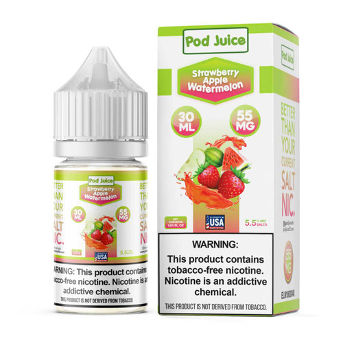 Pod Juice Salt Strawberry Apple Watermelon Tobacco Free Nicotine E-Juice 30ml