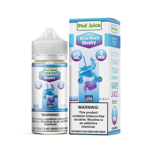 Pod Juice Blue Razz Slushy Tobacco Free Nicotine E-Juice 100ml