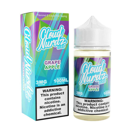 Cloud Nurdz Iced Grape Apple Synthetic Nicotine 100ml E-Juice