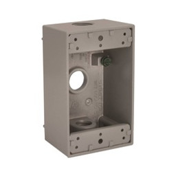 Bell Outdoor 5320-0 Weatherproof Box, 3-Outlet, 1-Gang, Aluminum, Gray, Powder-Coated available at Hep Sales & North Main Lumber image number 1