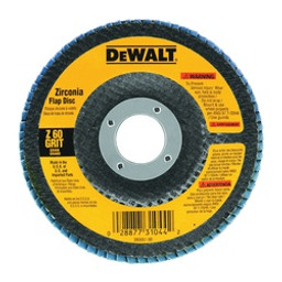 DeWALT DW8310 Flap Disc, 4-1/2 in Dia, 7/8 in Arbor, Coated, 120 Grit, Fine, Zirconia Abrasive available at Hep Sales & North Main Lumber image number 1