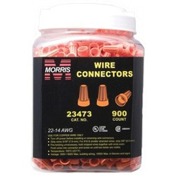 Morris Products Inc 23473 Screw-On Wire Connector, 20 to 16 AWG Wire, Thermoplastic Housing Material, Orange, 900/BX available at Hep Sales & North Main Lumber image number 1