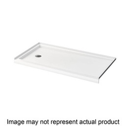 MAAX Icon Series 141442-R-000-00 Shower Base with Right Drain, 60 in L, 30 in W, 4-1/4 in H, Acrylic, White available at Hep Sales & North Main Lumber image number 1