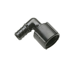 Zurn Qick Sert CR QQPE44BSX Pipe Elbow, 3/4 in, Barb x Female Swivel, 90 deg Angle, Polymer, Black available at Hep Sales & North Main Lumber image number 1