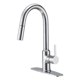 Boston Harbor FP4AF227CP Pull-Down Kitchen Faucet, 1.8 gpm, 1-Faucet Handle, 1, 3-Faucet Hole, Brass/Plastic/Zinc available at Hep Sales & North Main Lumber image number 1