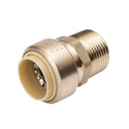 B & K ProLine Series 630-103 Adapter, 1/2 in, Push-Fit x Male, Brass, 200 psi Pressure available at Hep Sales & North Main Lumber image number 1