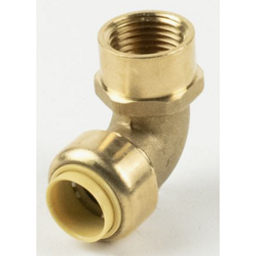 B & K 6631-004 Push Fit Elbow, 3/4 in, 90 deg Angle, Brass, 200 psi Pressure available at Hep Sales & North Main Lumber image number 1