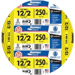 Romex 12/2NM-WGX250 Building Wire, 12 AWG Wire, 2 -Conductor, 250 ft L, Copper Conductor, PVC Insulation available at Hep Sales & North Main Lumber image number 1