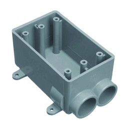Carlon E982EFN-CTN Switch Box, 1 -Gang, 2 -Outlet, PVC, Gray available at Hep Sales & North Main Lumber image number 1