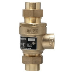 Watts 9D Series 9DM3 1/2 Backflow Preventer, Union Female Threaded x Union Joint, 175 psi Max Pressure, Brass available at Hep Sales & North Main Lumber image number 1