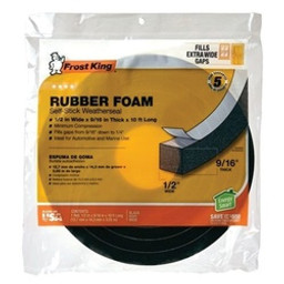 Frost King R538H Foam Tape, 3/8 in W, 10 ft L, 5/16 in Thick, Rubber, Black available at Hep Sales & North Main Lumber image number 1