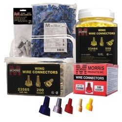 Morris Products Inc 23190 Winged Twist Connector, 12 to 8 AWG Wire, Thermoplastic Housing Material, Blue, 100/BAG available at Hep Sales & North Main Lumber image number 1