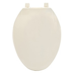 ProSource KJ-873A1-BN Toilet Seat, Elongated, Plastic, Bone, Plastic Hinge available at Hep Sales & North Main Lumber image number 1