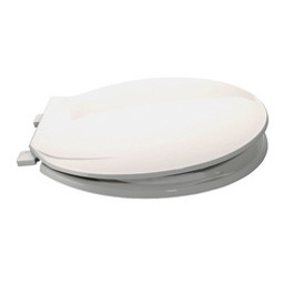 ProSource KJ-883A1-WH Toilet Seat, Round, Plastic, White, Plastic Hinge available at Hep Sales & North Main Lumber image number 1