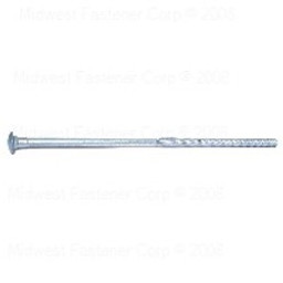 Midwest Fastener 05517 Carriage Bolt, 3/8-16 Thread, 12 in OAL, Hot-Dipped Galvanized available at Hep Sales & North Main Lumber image number 1