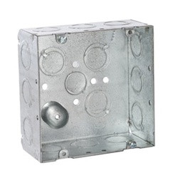 Raco 8257 Outlet Box, 1-Gang, 12-Knockout, Steel, Silver