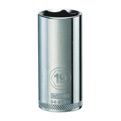 DeWALT DWMT94961OSP Drive Socket, 19 mm Socket, 3/8 in Drive, 6-Point, Vanadium Steel, Polished Chrome available at Hep Sales & North Main Lumber image number 1