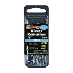 Arrow RSS1/8 Pop Rivet, Short, 1/8 in L, Steel, 25/PK available at Hep Sales & North Main Lumber image number 1