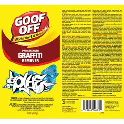 Goof Off FG673 Graffiti Remover, Opaque Viscous Liquid, 16 oz