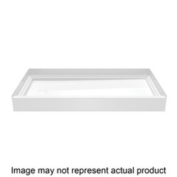 Swan Veritek Pro Series VP6030CPANNSLR.010 Shower Base with Right Drain, 60 in L, 30 in W, 7 in H, White, 3-1/4 in Drain available at Hep Sales & North Main Lumber image number 1