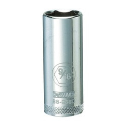 DeWALT DWMT88988OSP Drive Socket, 9/16 in Socket, 3/8 in Drive, 6-Point, Vanadium Steel, Polished Chrome available at Hep Sales & North Main Lumber image number 1