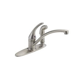 Delta Foundations Series B3310LF-SS Kitchen Faucet, 1.8 gpm, 1-Faucet Handle, 1-Faucet Hole, Metal, Stainless, Deck available at Hep Sales & North Main Lumber image number 1