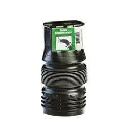 Amerimax 53202 Downspout Adapter, 4 in Connection, Plastic, Black available at Hep Sales & North Main Lumber image number 1