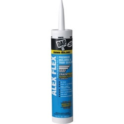 DAP ALEX FLEX 18542 Cauling Sealant, White, 72 hr Curing, 40 to