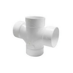 Canplas 192184 Double Sanitary Pipe Tee, 3 in, Hub, PVC, White available at Hep Sales & North Main Lumber image number 1