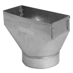 Gray Metal 14X6X8-110R Straight Register Boots, 14 in L, 6 in W, 12, 16 ga Gauge, Sheet Metal, Galvanized available at Hep Sales & North Main Lumber image number 1