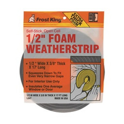 Frost King L346 Foam Tape, 3/4 in W, 17 ft L, 1/2 in Thick, Polyfoam, Charcoal available at Hep Sales & North Main Lumber image number 1