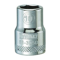 DeWALT DWMT86305OSP Hand Socket, 10 mm Socket, 3/8 in Drive, 6-Point, Vanadium Steel, Polished Chrome available at Hep Sales & North Main Lumber image number 1