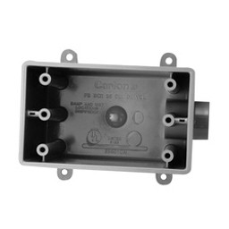 Carlon E9801 Device Box, 1-Gang, PVC, Gray, Surface Mounting available at Hep Sales & North Main Lumber image number 1