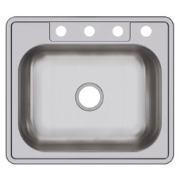 DAYTON D125224 Kitchen Sink, 4 in Faucet Centers, 4-Faucet Hole, 25 in OAW, 6-9/16 in OAD, 22 in OAH, 1-Bowl available at Hep Sales & North Main Lumber image number 1