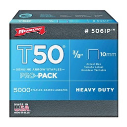 Arrow T50 Series 506IP Staple, 3/8 in W Crown, 3/8 in L Leg available at Hep Sales & North Main Lumber image number 1