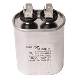 DiversiTech 37100H Motor Run Capacitor, 10 uF, 370 V, Quick-Connect Terminal available at Hep Sales & North Main Lumber image number 1