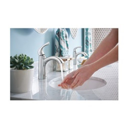 Moen Lindor Series 84505 Bathroom Faucet, 1.2 gpm, 1-Faucet Handle, Metal, Chrome Plated, Lever Handle, High Arc Spout available at Hep Sales & North Main Lumber image number 1
