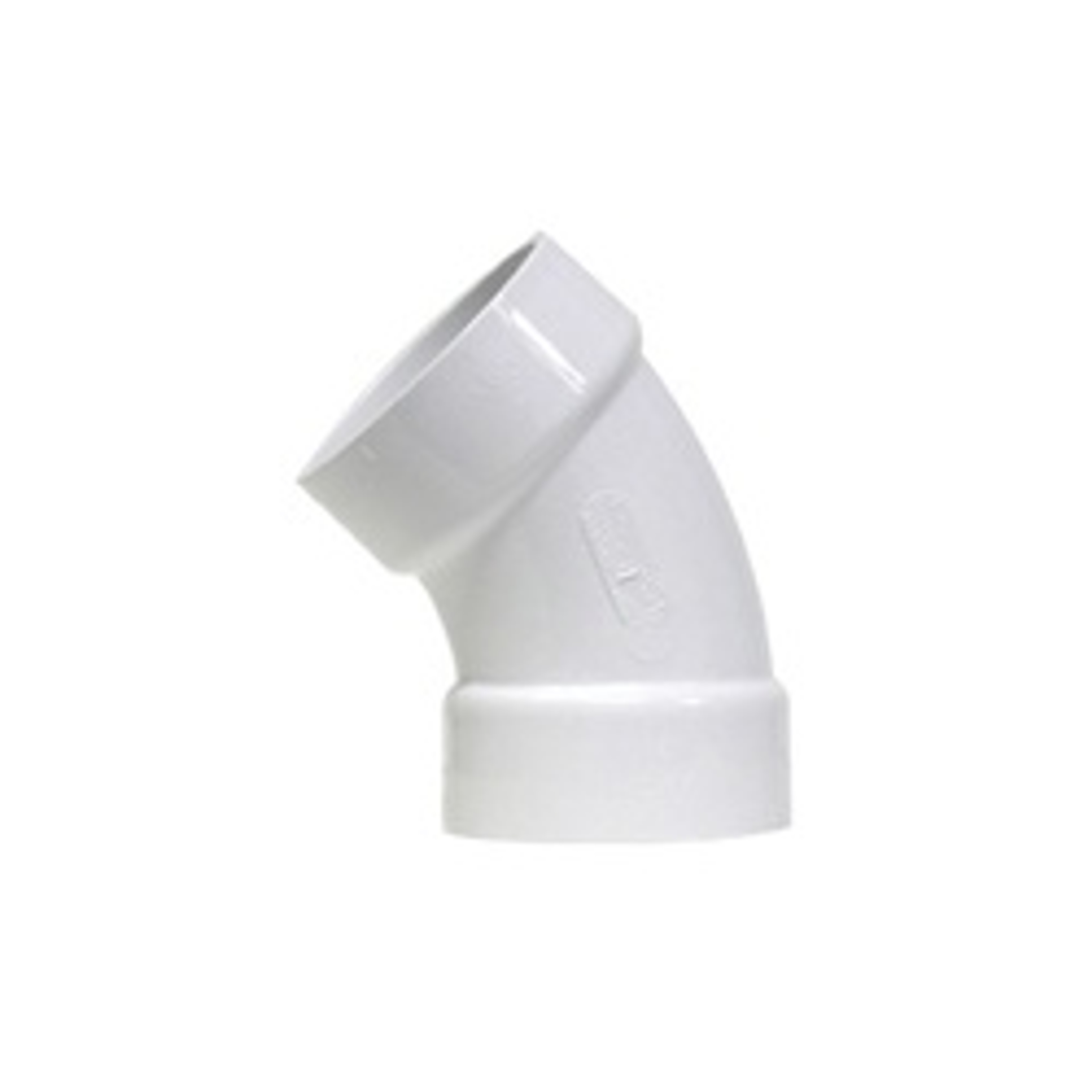 Canplas 192504 Sanitary Pipe Elbow, 4 in, Hub, 45 deg Angle, PVC, White available at Hep Sales & North Main Lumber image number 1