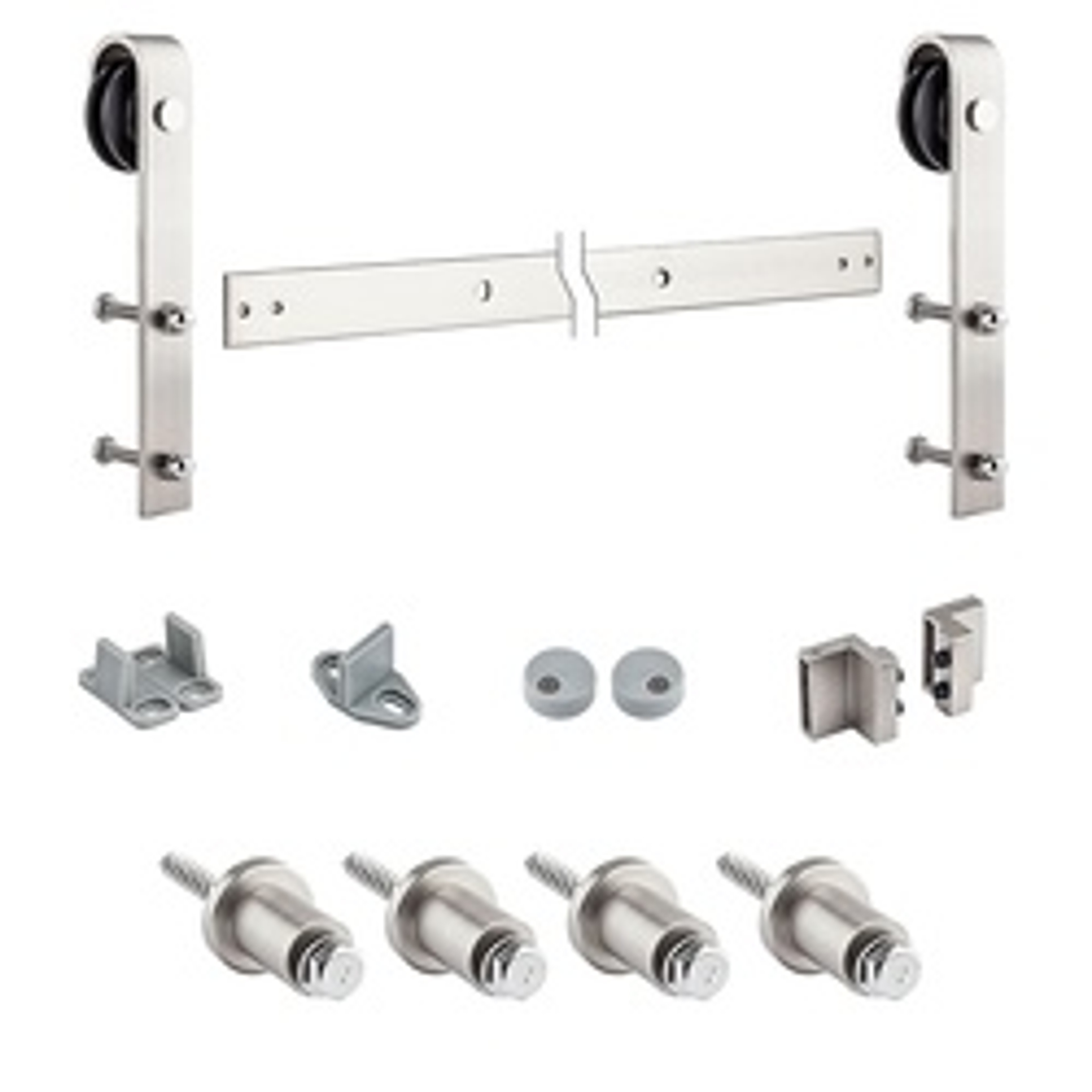 National Hardware N700-002 Decorative Sliding Door Hardware, Steel, Satin Nickel available at Hep Sales & North Main Lumber image number 1