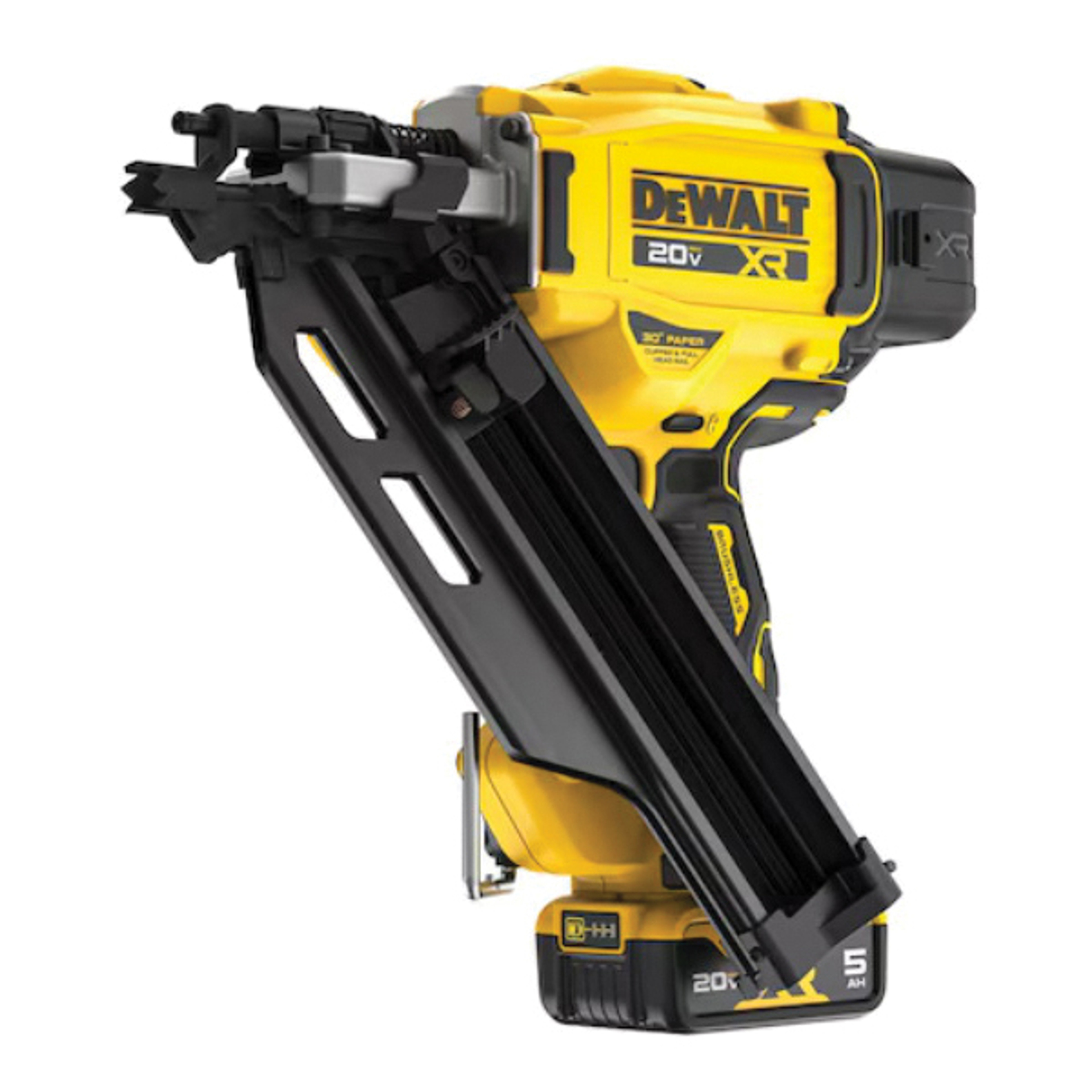 DEWALT DCN930P1 Cordless Nailer Kit, Battery Included, 20 V, 5 Ah, 55 Nails Magazine, 30 deg Collation