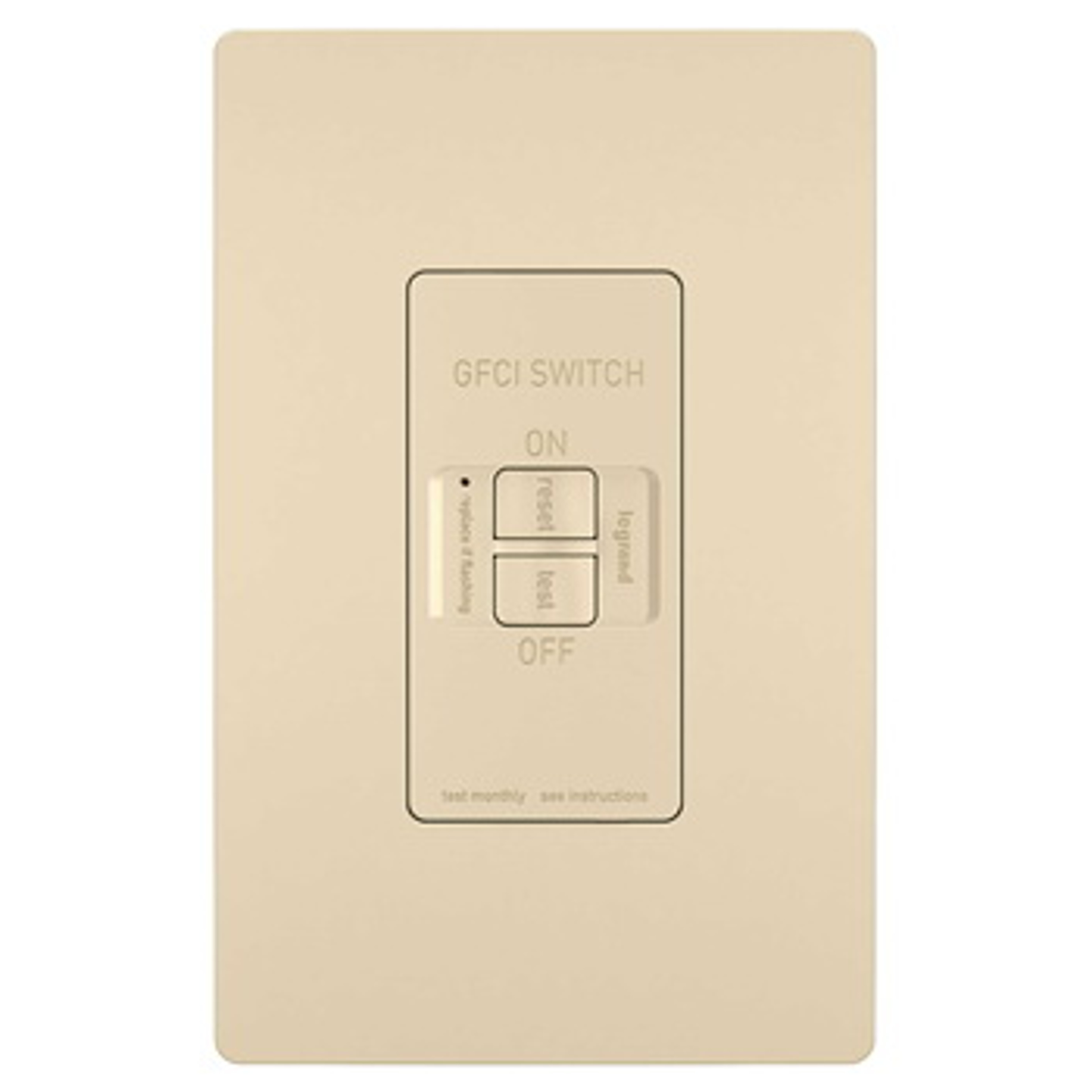 Pass & Seymour radiant 2087I GFCI Receptacle, 125 V, 20 A, NEMA: NEMA 5-20R, Ivory