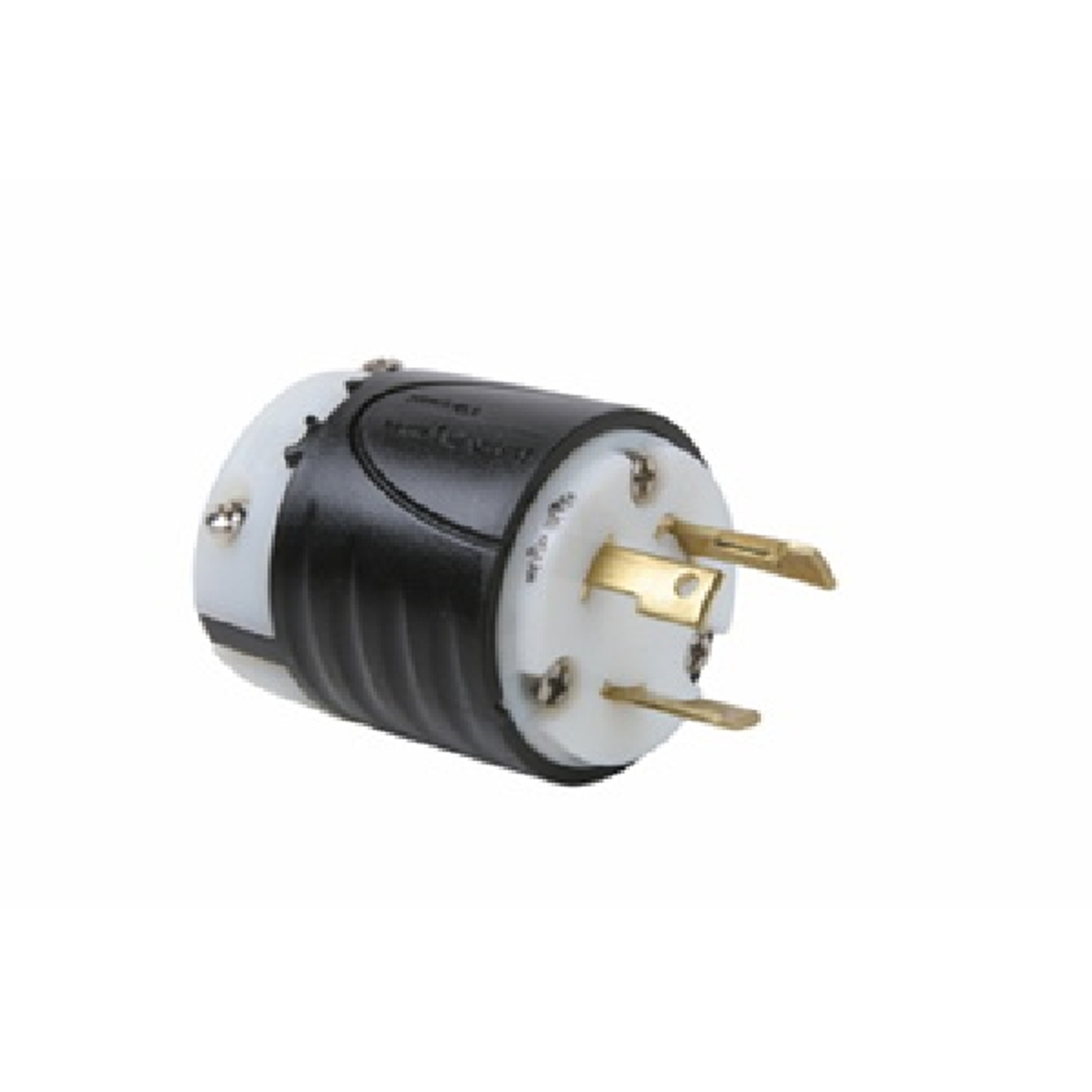 Pass & Seymour Turnlok L530PCCV3 Locking Plug, 2 -Pole, 30 A, 125 V, IP20, NEMA: NEMA L5-30P, Black/White