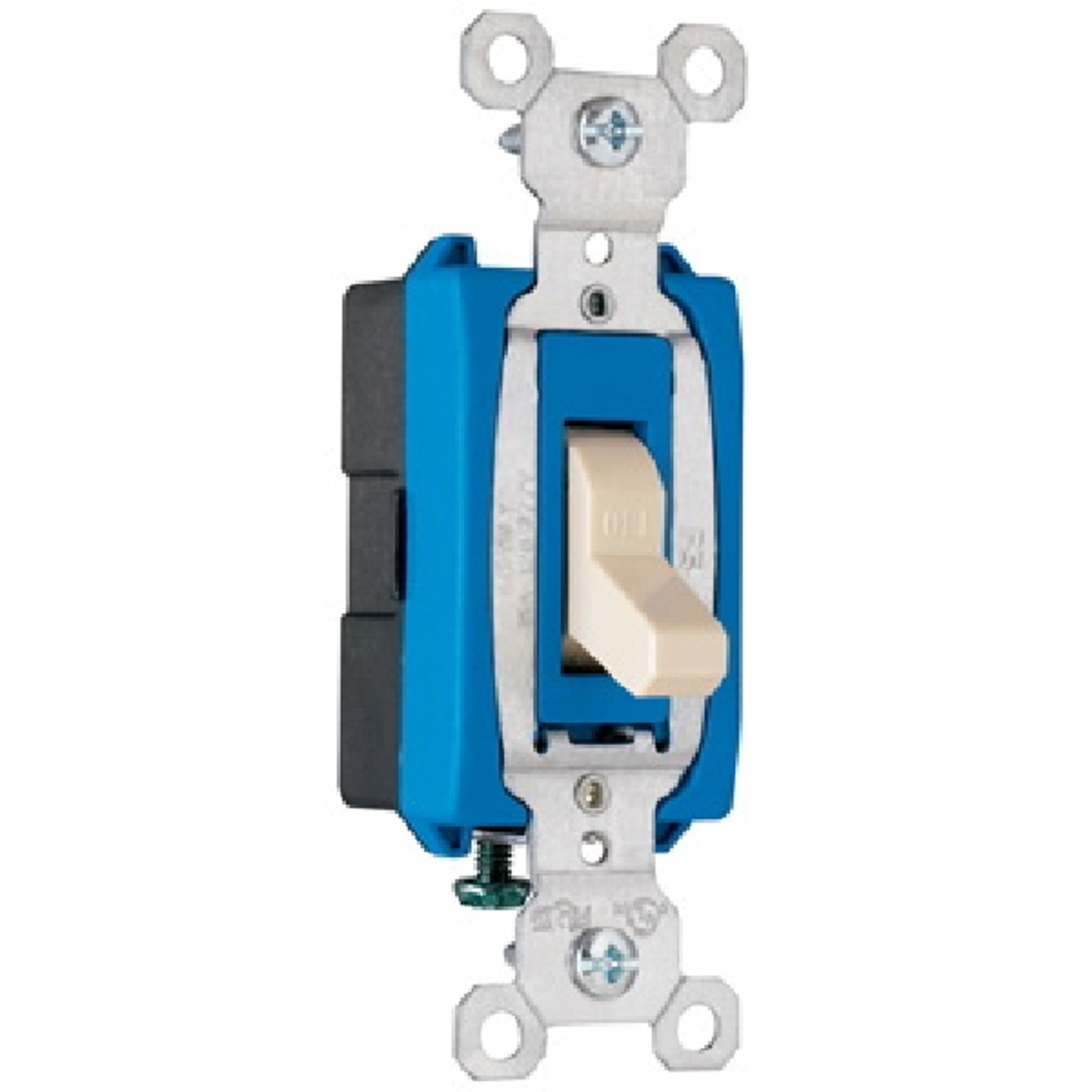 Pass & Seymour CS15AC1ICC8 Switch, Blue/Ivory, 15 A, 1-Poles, 120/277 VAC, Side Wire Terminal
