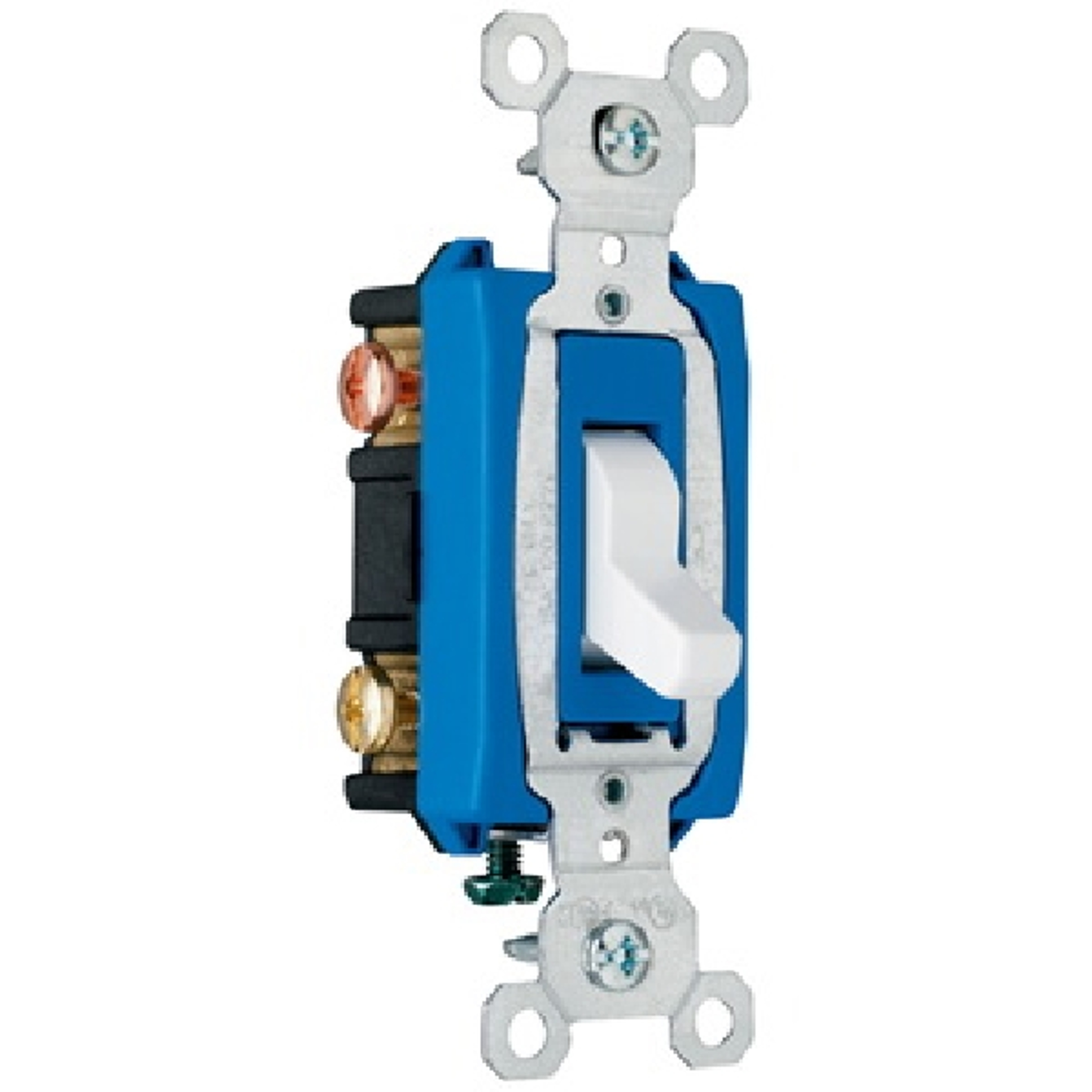 Pass & Seymour CS15AC3WCC8 Switch, Blue/White, 15 A, 120/277 VAC, Side Wire Terminal