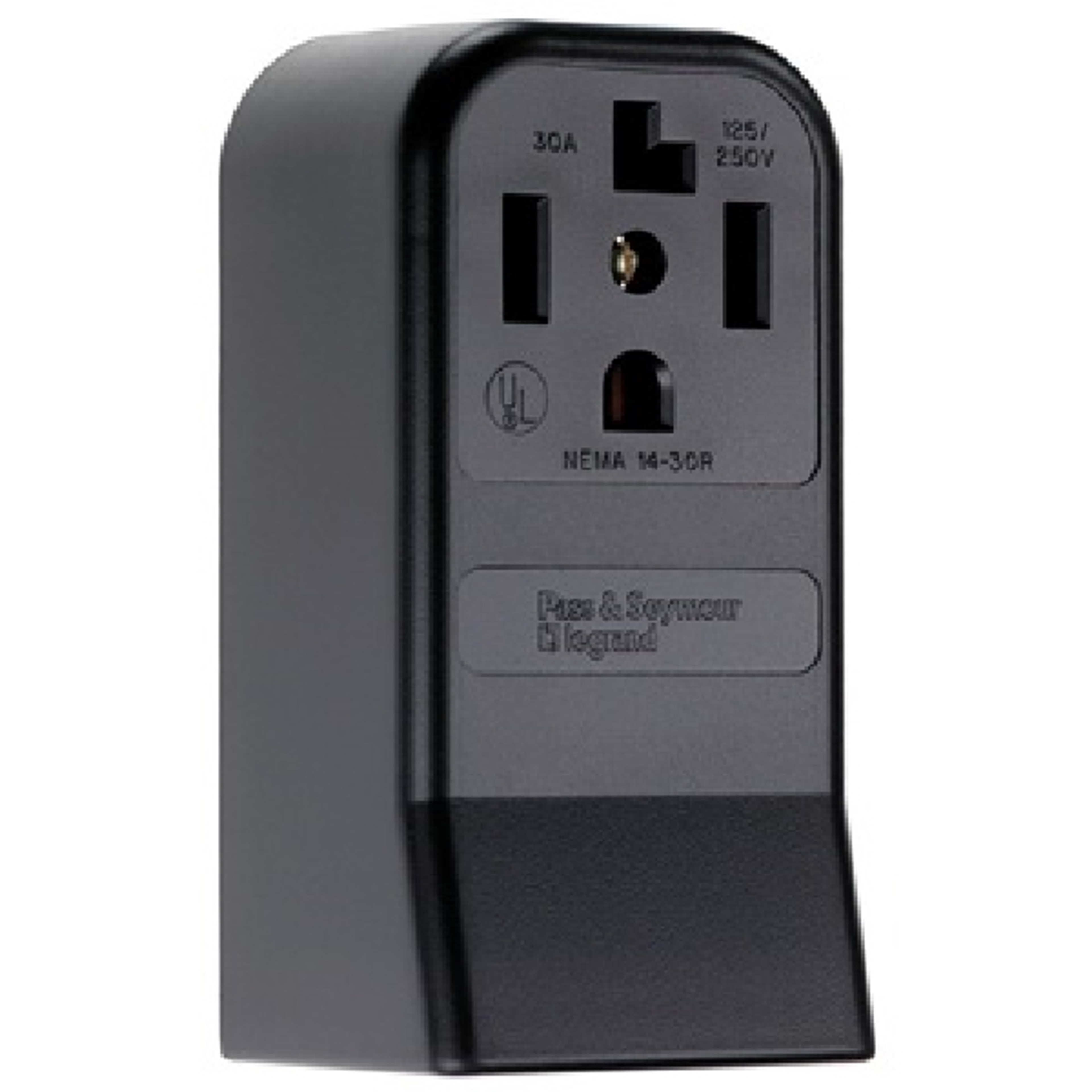 Pass & Seymour 3884CC6 Straight Blade Power Outlet Receptacle, 3 -Pole, 125/250 V, 30 A, NEMA: NEMA 14-30, Black