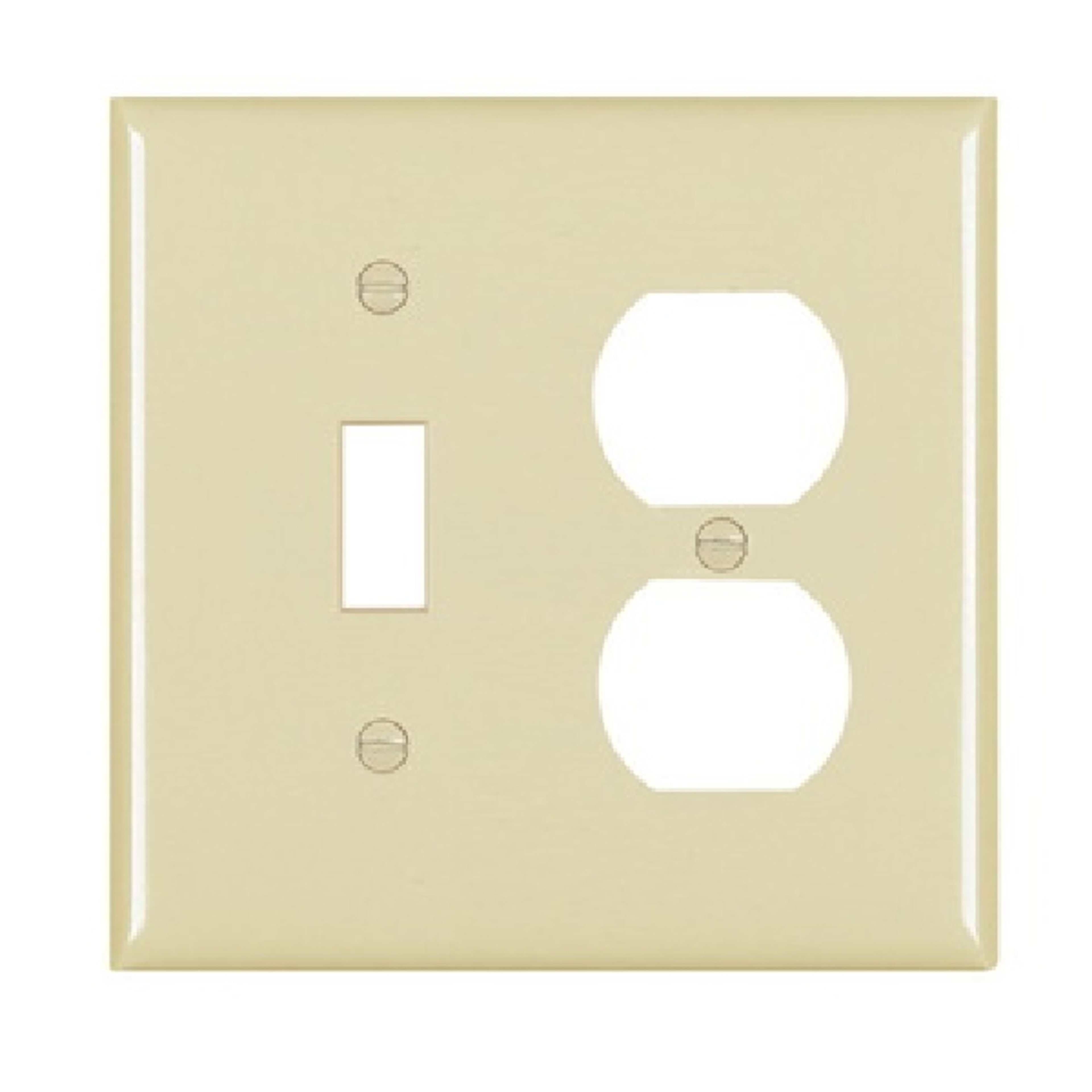 Pass & Seymour TradeMaster TP TP18-I Combination Wallplate, 4.7 in L, Standard, 2 -Gang, Nylon, Ivory